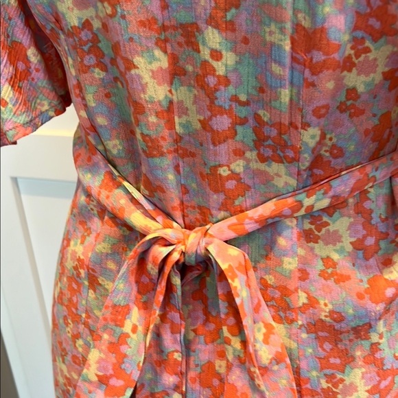 Billabong Floral Midi Wrap Dress - Pink and Blue - Picture 6 of 8